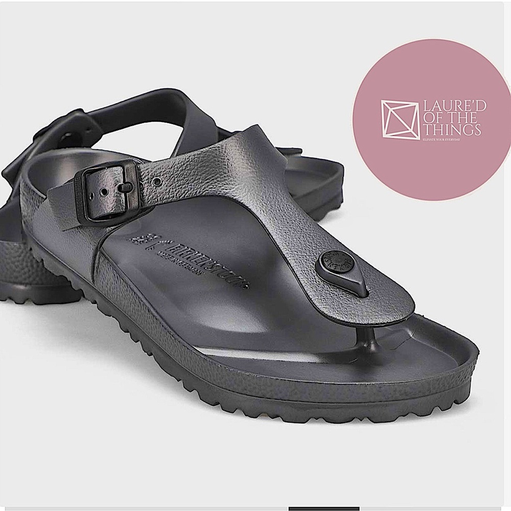 NEW Size 40 Women’s Birkenstock GIZEH EVA- metallic anthracite